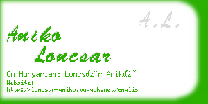 aniko loncsar business card